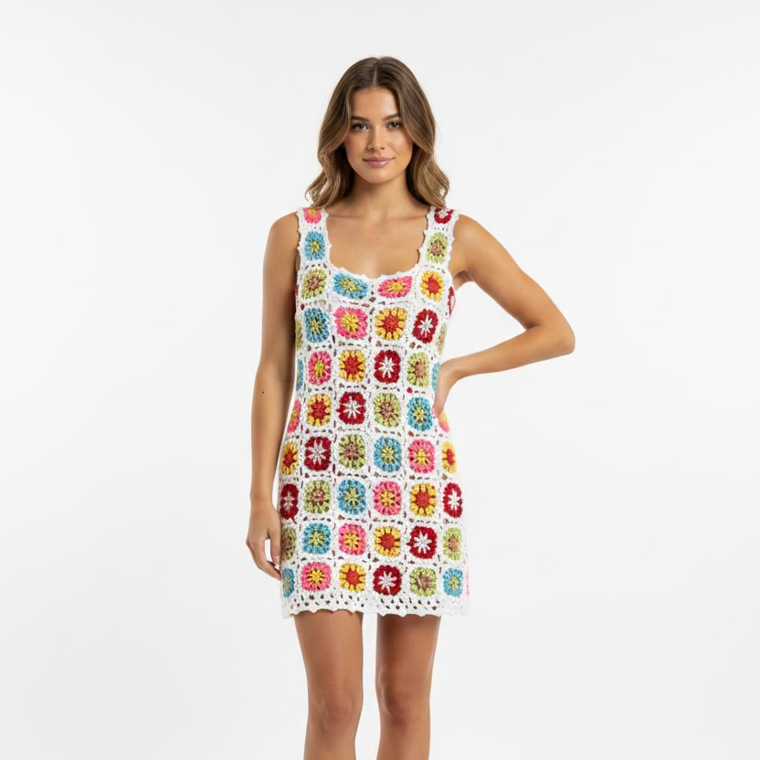 Crocheted Floral Dress