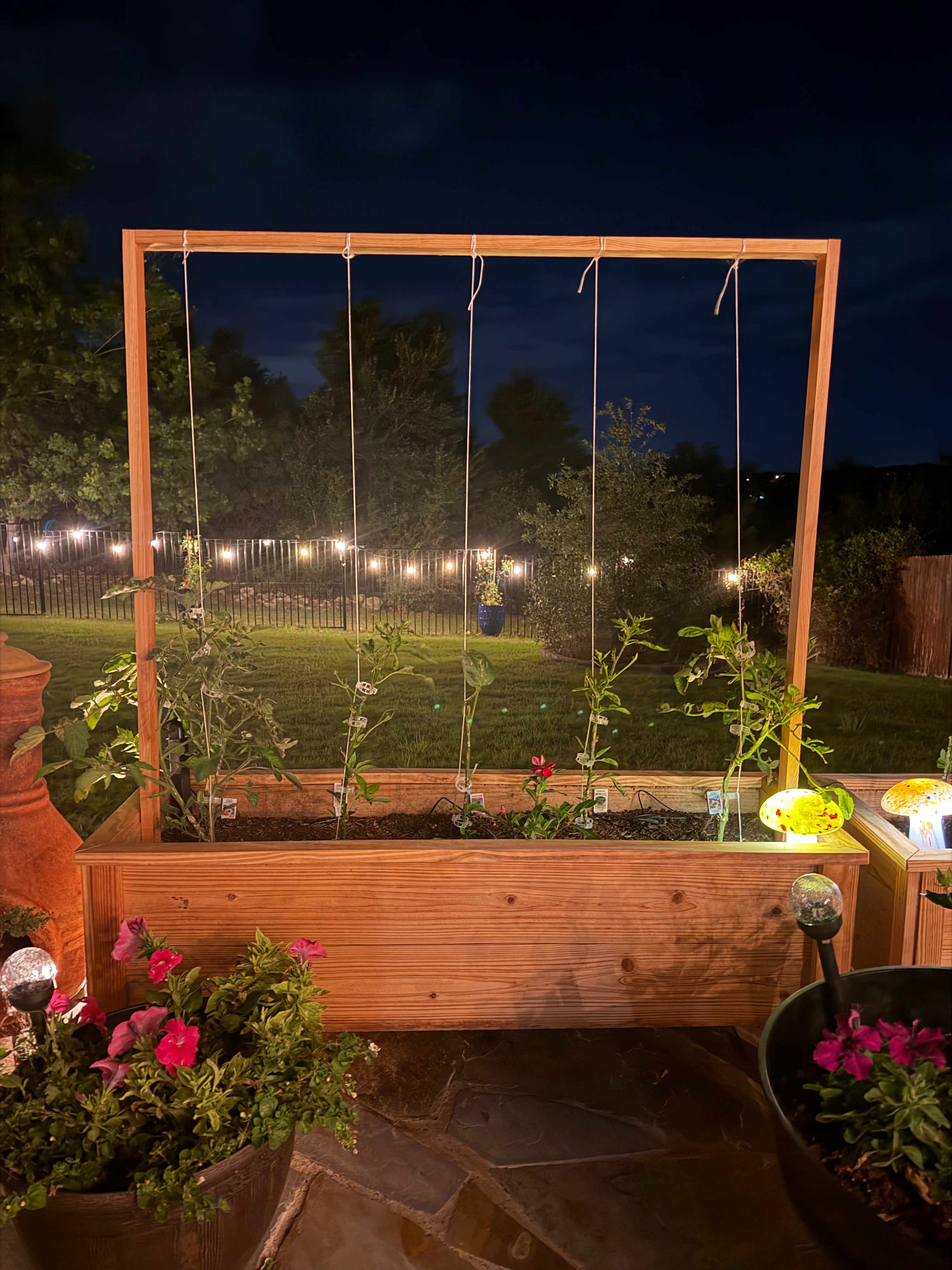Handmade wooden garden bed