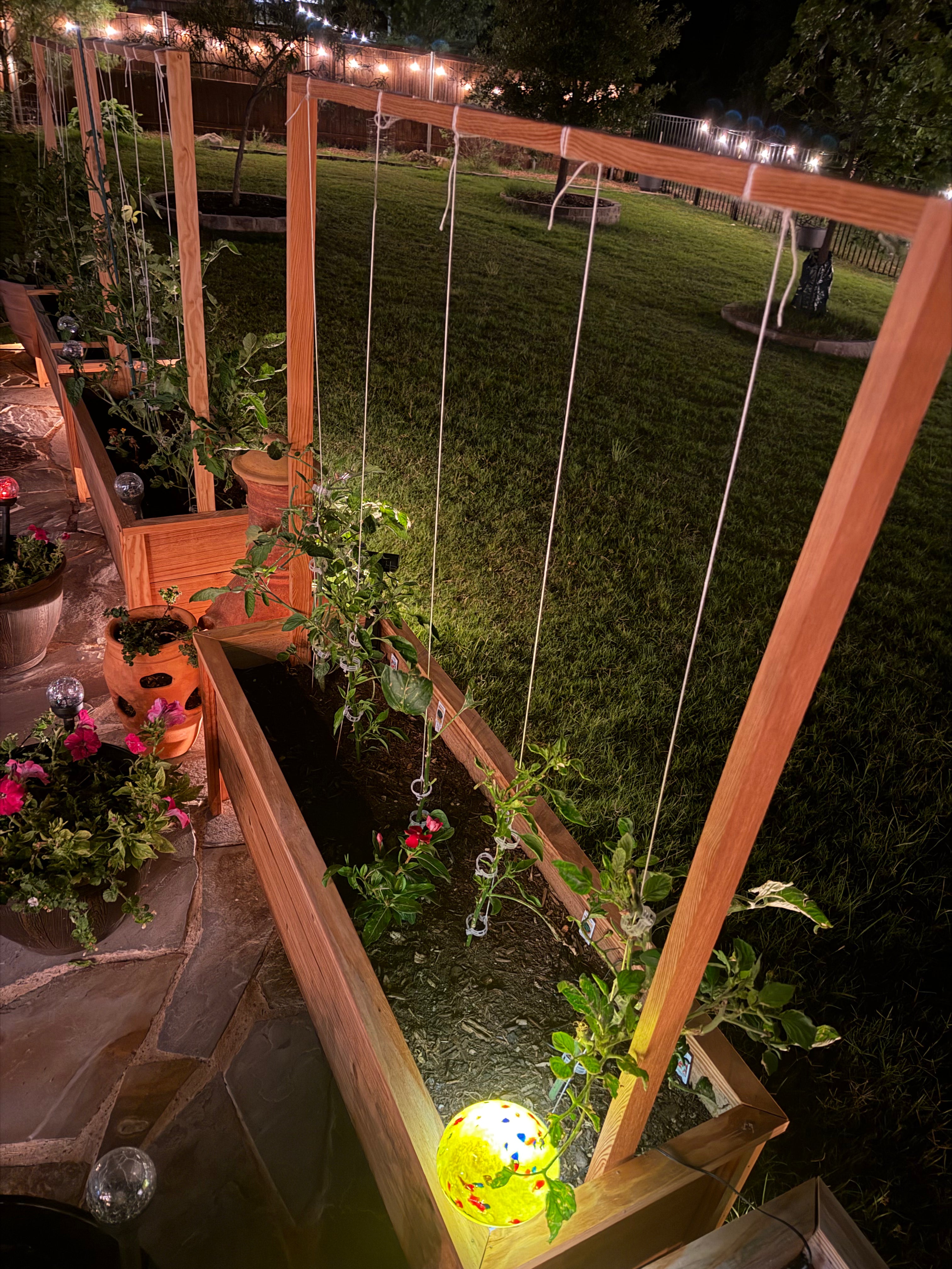 Handmade wooden garden bed