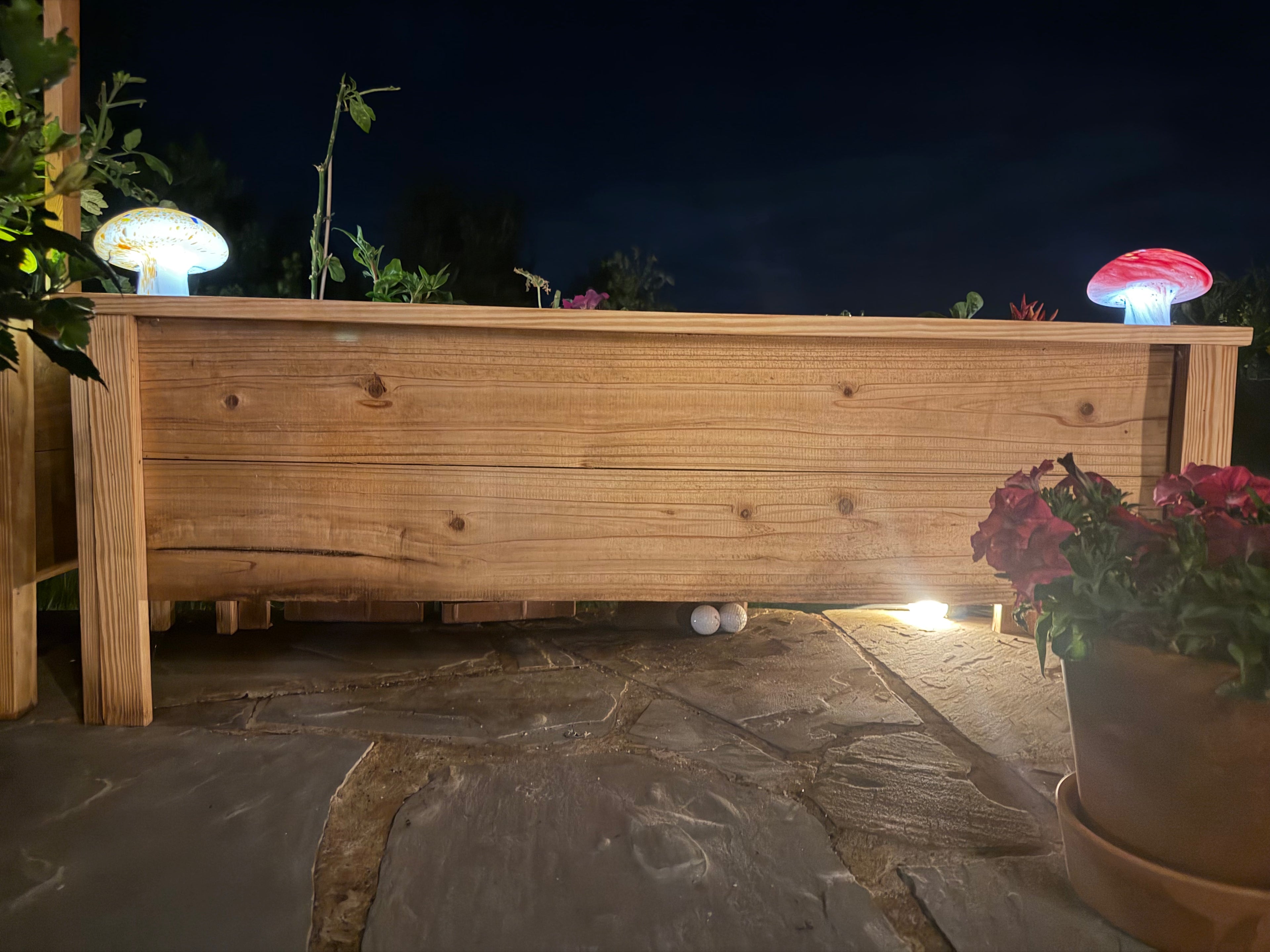 Handmade wooden garden bed