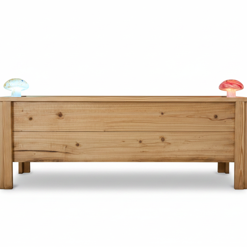 Handmade wooden garden bed