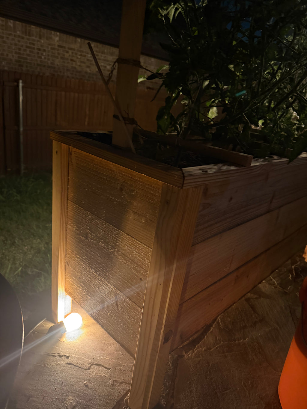 Handmade wooden garden bed
