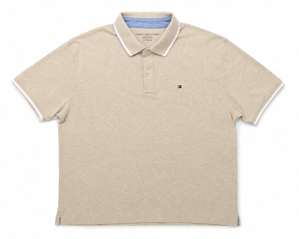 Tommy Hilfiger XL Beige Short Sleeve Polo