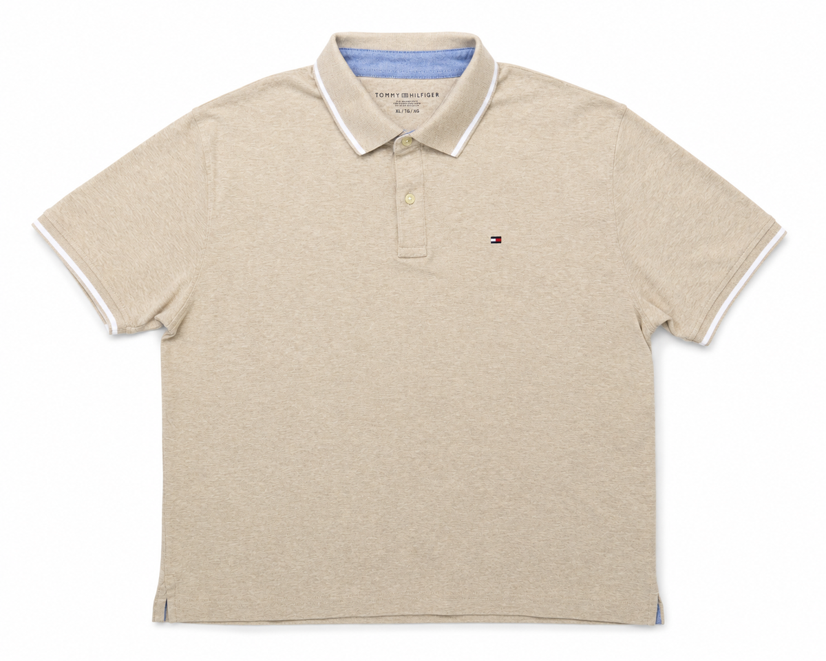 Tommy Hilfiger XL Beige Short Sleeve Polo