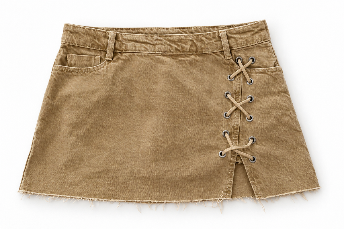 Beige Mini Skirt Medium
