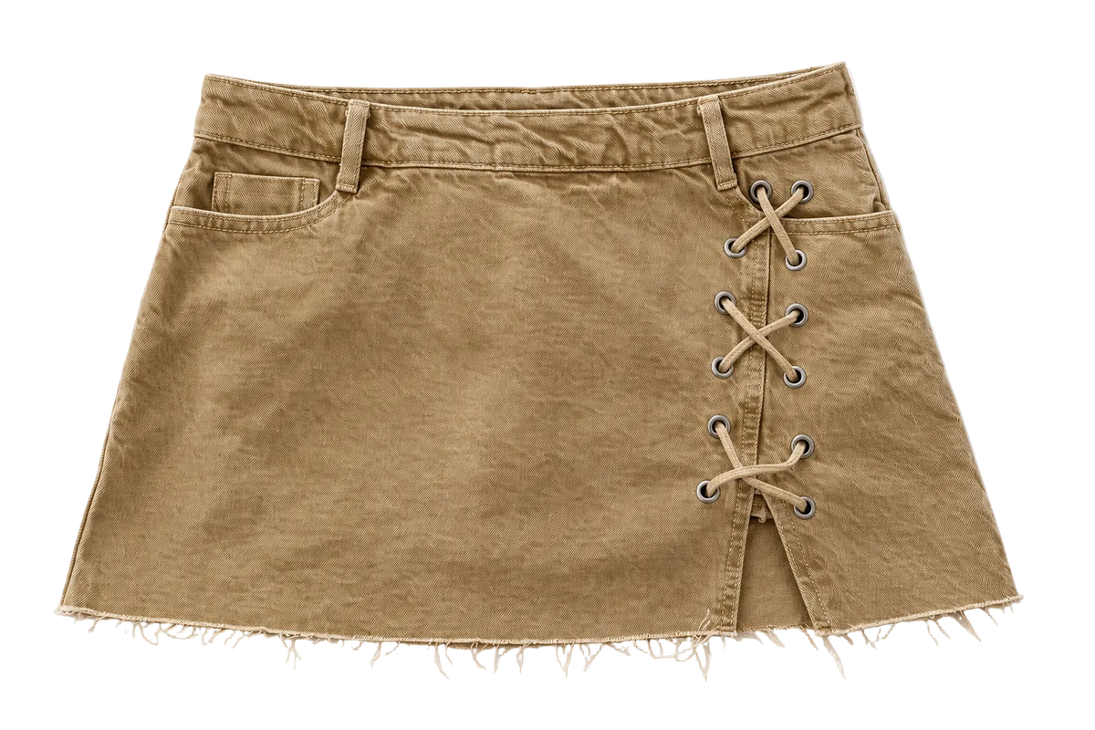 Beige Mini Skirt Medium