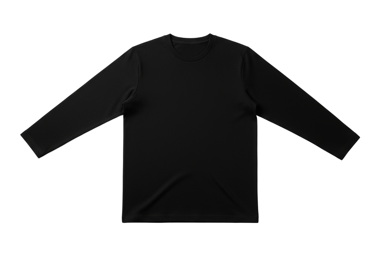 black tee - crew neck - long sleeve